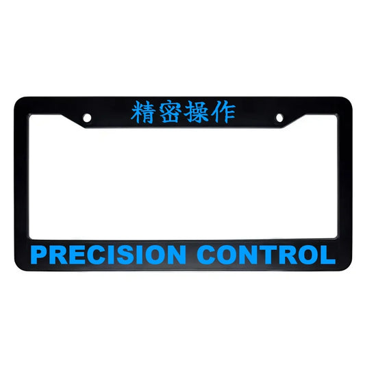 Precision Control ABS Black Plastic Kanji Japanese License Plate Frame - Blue Text