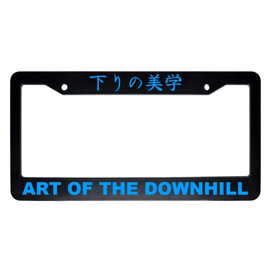 Art of the Downhill ABS Black Plastic Kanji Japanese License Plate Frame - Blue Text