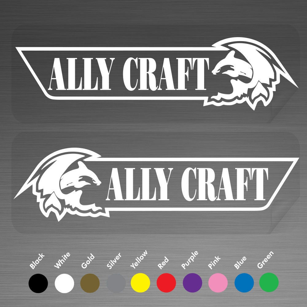 Ally Craft Boat Outboard Motor Decals Vinyl Stickers One Pair A Set of 2