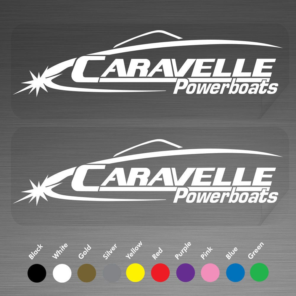 Caravelle Boat Outboard Motor Decals Vinyl Stickers One Pair A Set of 2