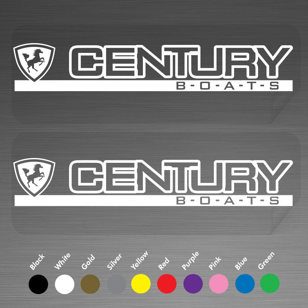 Century Boats Outboard Motor Marine Decals Vinyl Stickers A Set of 2