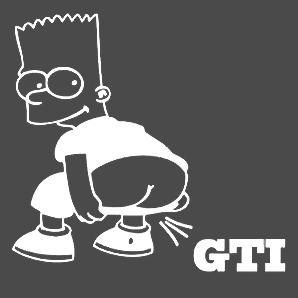 Bart farting GTI Vinyl Decal Sticker