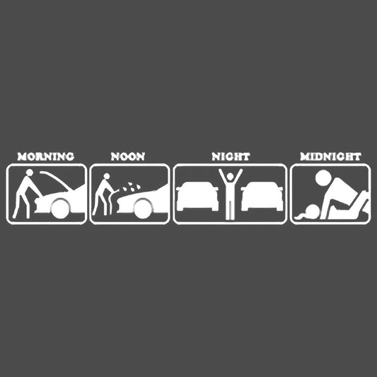 Morning Noon Night Midnight Vinyl Decal Sticker