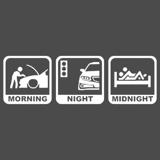 JDM Morning Night Midnight Vinyl Decal Sticker