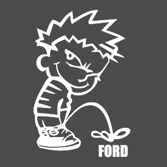Calvin pisses FORD Humorous Vinyl Decal Sticker