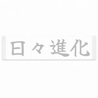 Evolving Every Day Japanese Kanji JDM Vinyl Decal Sticker - Silver Color