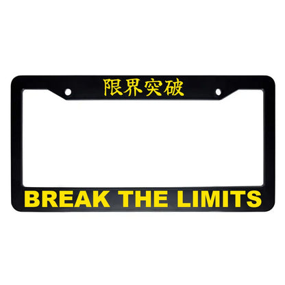Break the Limits ABS Plastic Kanji Japanese License Plate Frame - Yellow Text