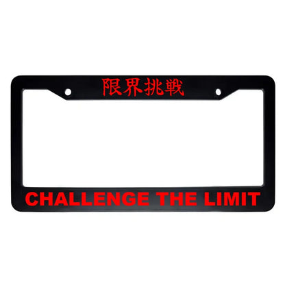 Challenge the Limit ABS Black Plastic Kanji Japanese License Plate Frame - Red Text