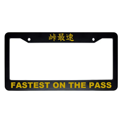 Fastest on the Pass ABS Black Plastic Kanji Japanese License Plate Frame - Gold Text