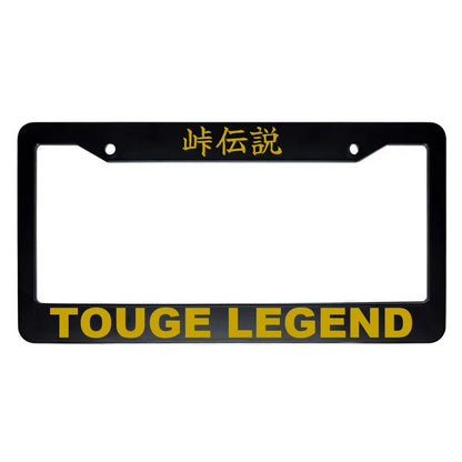 Touge Legend ABS Black Plastic Kanji Japanese License Plate Frame - Gold Text