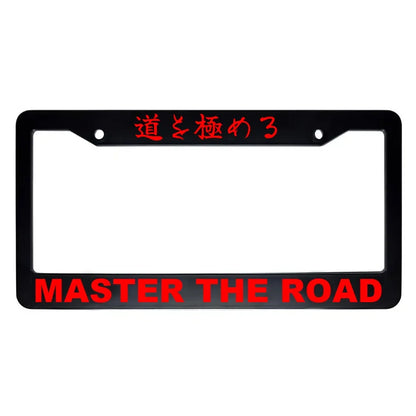 Master the Road ABS Black Plastic Kanji Japanese License Plate Frame - Red Text