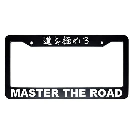 Master the Road ABS Black Plastic Kanji Japanese License Plate Frame - White Text