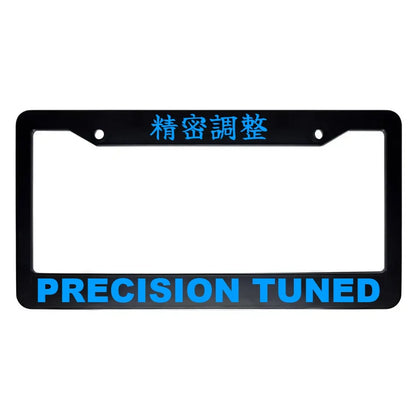 Precision Tuned ABS Black Plastic Kanji Japanese License Plate Frame - Blue Text