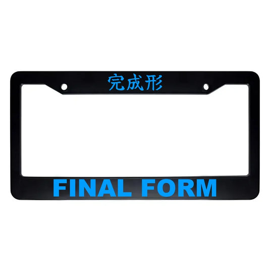 Final Form ABS Black Plastic Kanji Japanese License Plate Frame - Blue Text