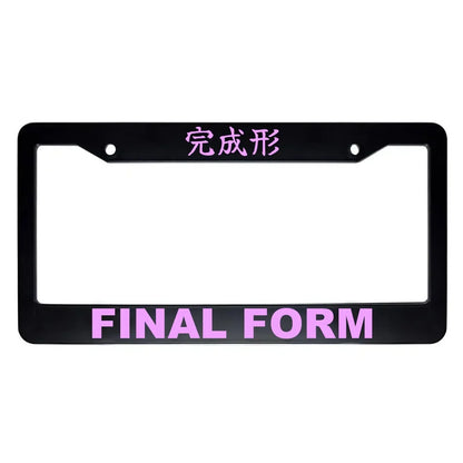Final Form ABS Black Plastic Kanji Japanese License Plate Frame - Pink Text