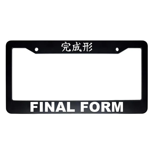 Final Form ABS Black Plastic Kanji Japanese License Plate Frame - White Text