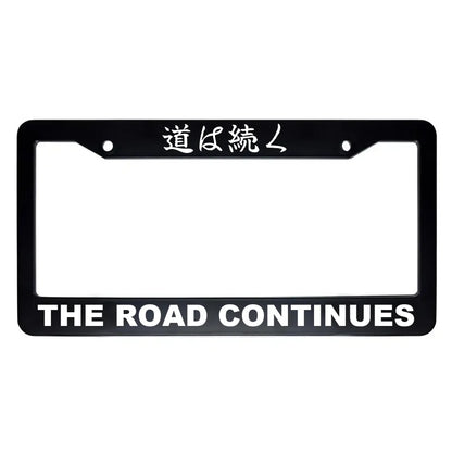 The Road Continues ABS Black Plastic Kanji Japanese License Plate Frame - White Text