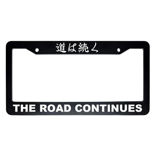 The Road Continues ABS Black Plastic Kanji Japanese License Plate Frame - White Text