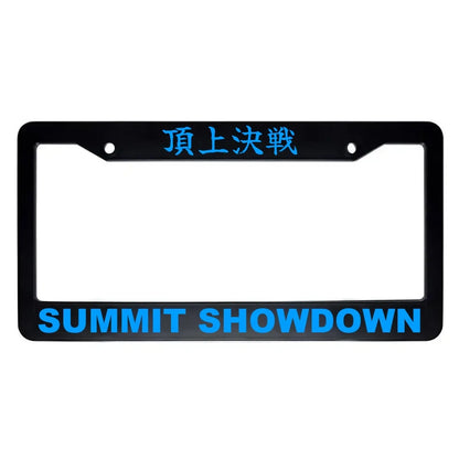 Summit Showdown ABS Black Plastic Kanji Japanese License Plate Frame - Blue Text
