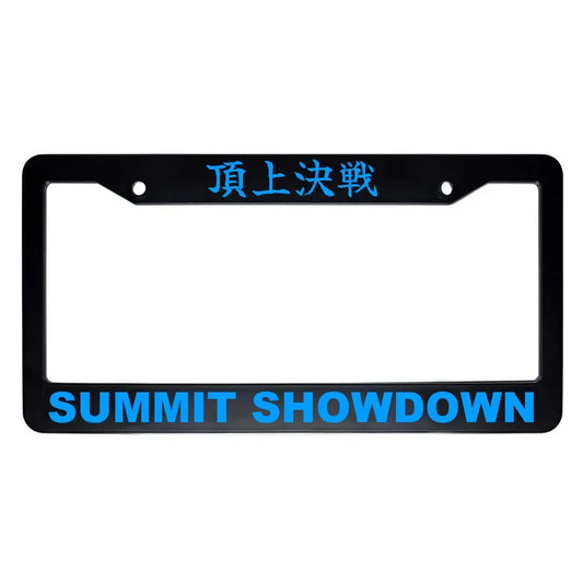 Summit Showdown ABS Black Plastic Kanji Japanese License Plate Frame - Blue Text