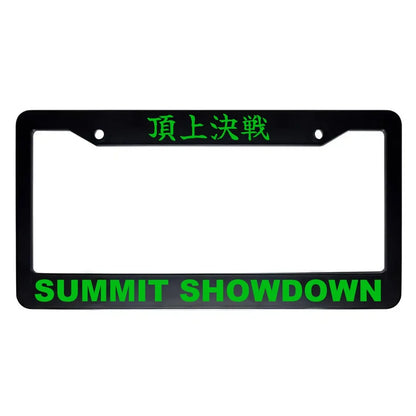 Summit Showdown ABS Black Plastic Kanji Japanese License Plate Frame - Green Text
