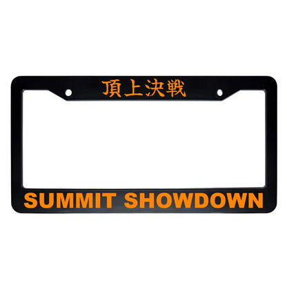 Summit Showdown ABS Black Plastic Kanji Japanese License Plate Frame - Orange Text