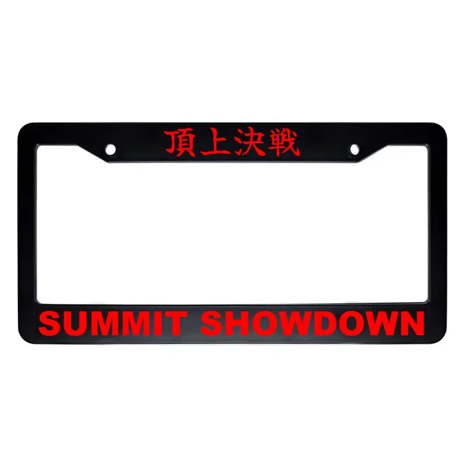 Summit Showdown ABS Black Plastic Kanji Japanese License Plate Frame - Red Text