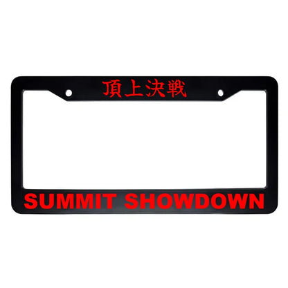 Summit Showdown ABS Black Plastic Kanji Japanese License Plate Frame - Red Text