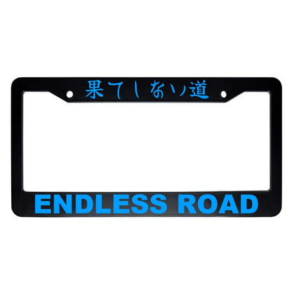 Endless Road ABS Black Plastic Kanji Japanese License Plate Frame - Blue Text