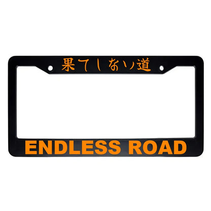 Endless Road ABS Black Plastic Kanji Japanese License Plate Frame - Orange Text