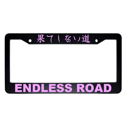 Endless Road ABS Black Plastic Kanji Japanese License Plate Frame - Pink Text
