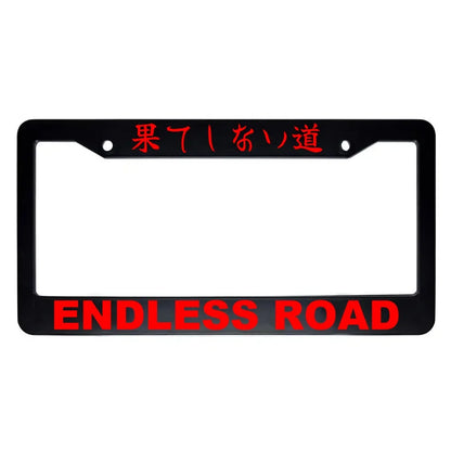 Endless Road ABS Black Plastic Kanji Japanese License Plate Frame - Red Text