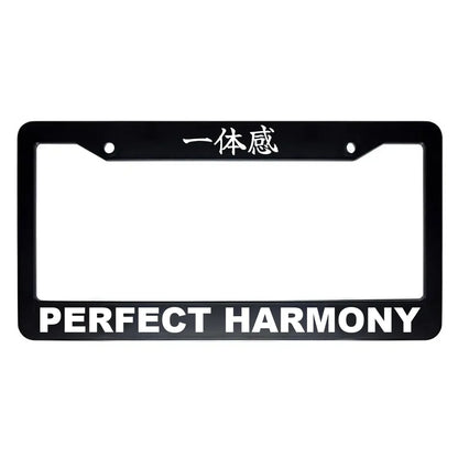 Perfect Harmony ABS Black Plastic Kanji Japanese License Plate Frame - White Text