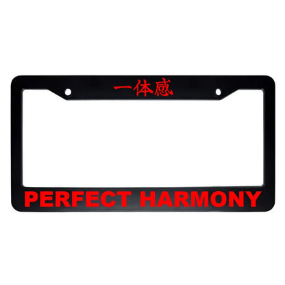 Perfect Harmony ABS Black Plastic Kanji Japanese License Plate Frame - Red Text