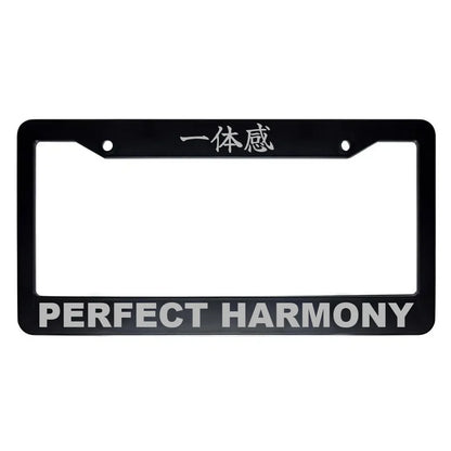 Perfect Harmony ABS Black Plastic Kanji Japanese License Plate Frame - Silver Text
