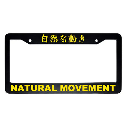 Natural Movement ABS Black Plastic Kanji Japanese License Plate Frame - Yellow Text