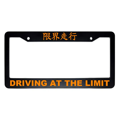 Driving at the Limit ABS Black Plastic Kanji Japanese License Plate Frame - Orange Text
