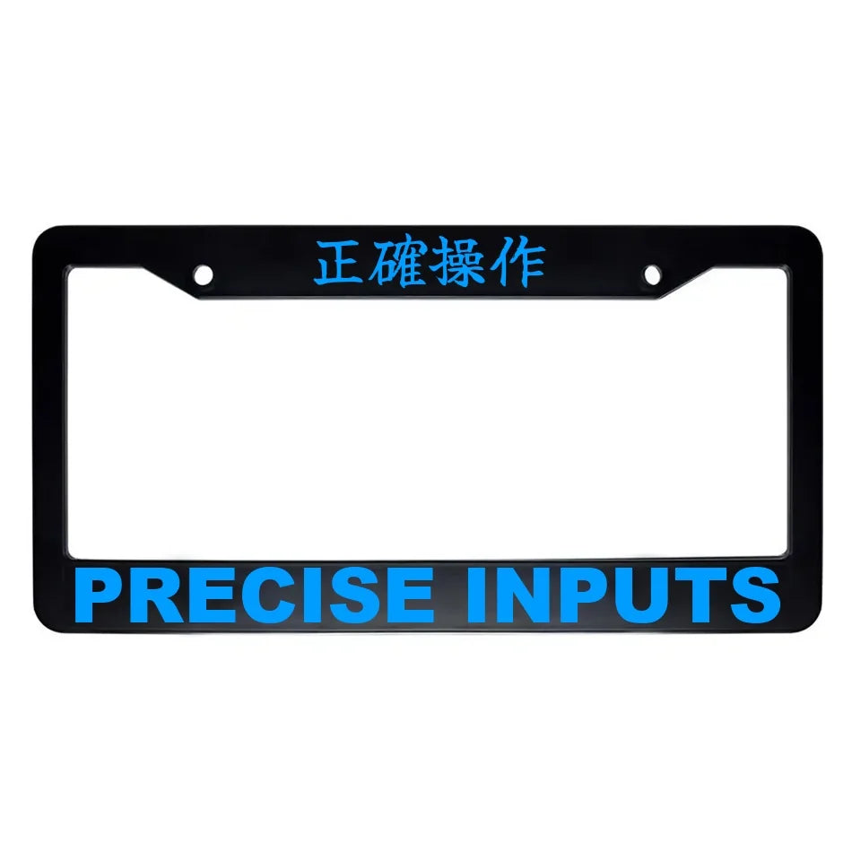 Precise Inputs ABS Black Plastic Kanji Japanese License Plate Frame - Blue Text