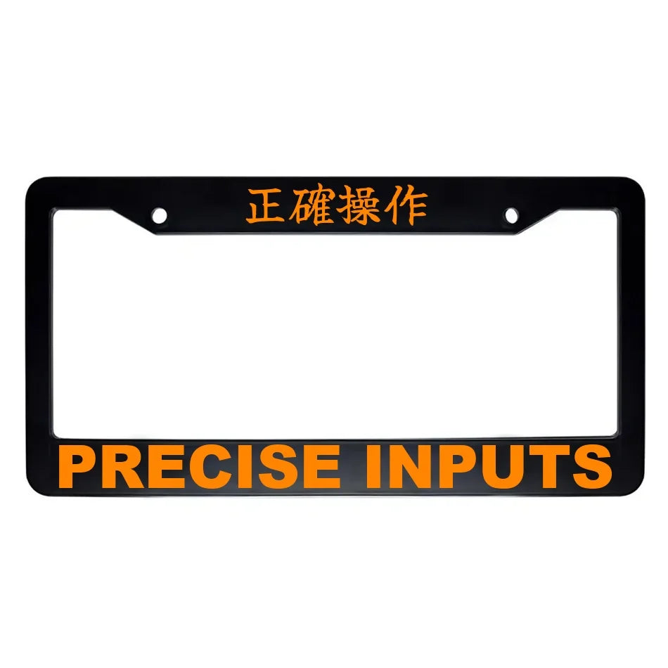 Precise Inputs ABS Black Plastic Kanji Japanese License Plate Frame - Orange Text