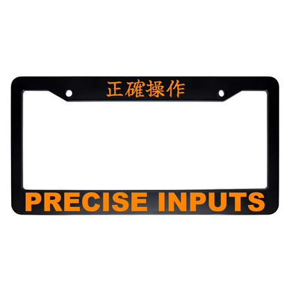 Precise Inputs ABS Black Plastic Kanji Japanese License Plate Frame - Orange Text