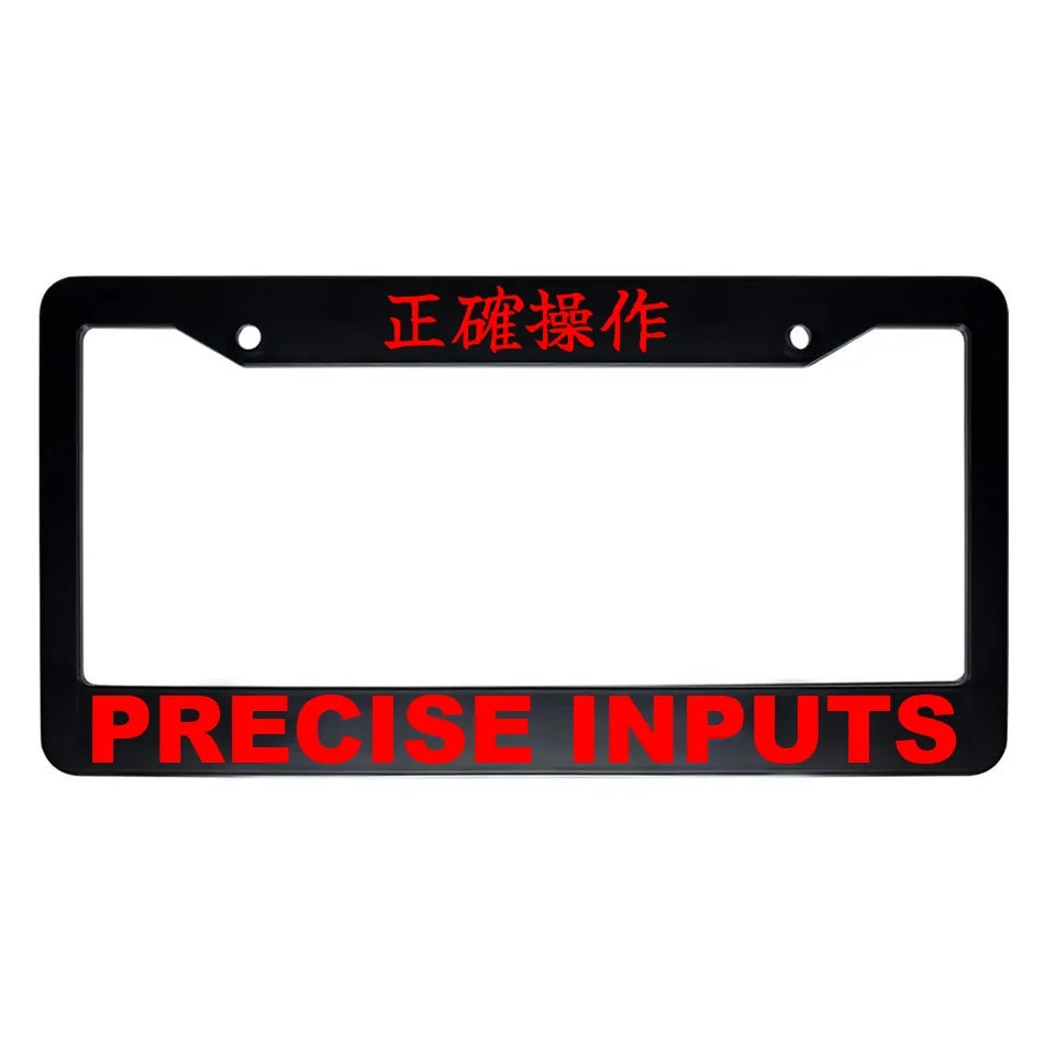 Precise Inputs ABS Black Plastic Kanji Japanese License Plate Frame - Red Text