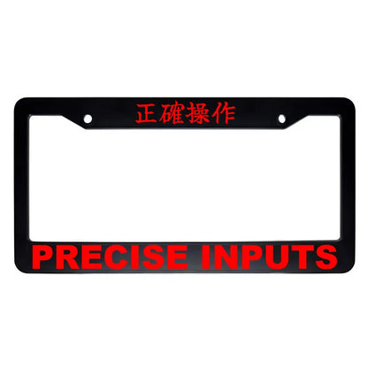 Precise Inputs ABS Black Plastic Kanji Japanese License Plate Frame - Red Text