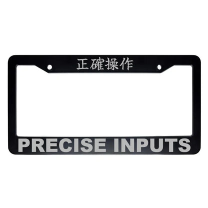 Precise Inputs ABS Black Plastic Kanji Japanese License Plate Frame - Silver Text