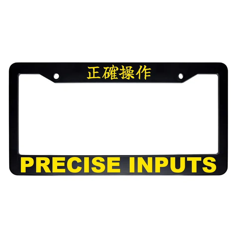 Precise Inputs ABS Black Plastic Kanji Japanese License Plate Frame - Yellow Text