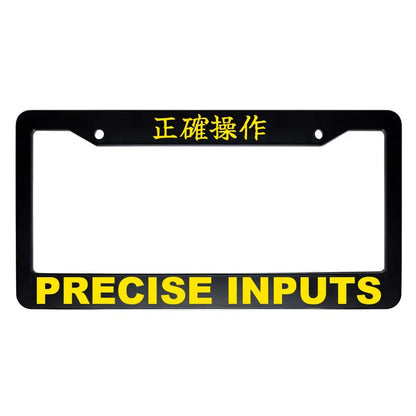 Precise Inputs ABS Black Plastic Kanji Japanese License Plate Frame - Yellow Text