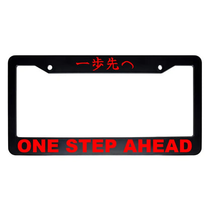 One Step Ahead ABS Black Plastic Kanji Japanese License Plate Frame - Red Text