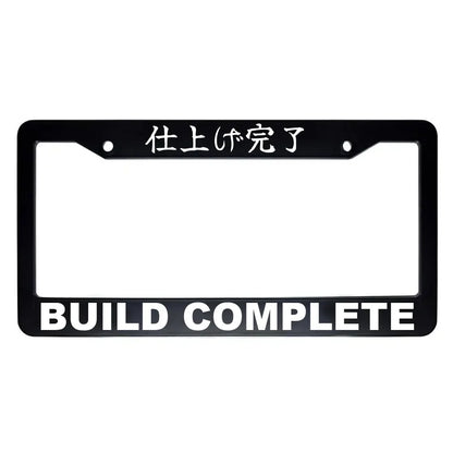 Build Complete ABS Black Plastic Kanji Japanese License Plate Frame - White Text