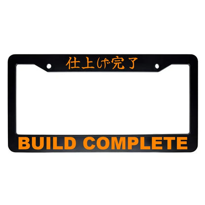 Build Complete ABS Black Plastic Kanji Japanese License Plate Frame - Orange Text