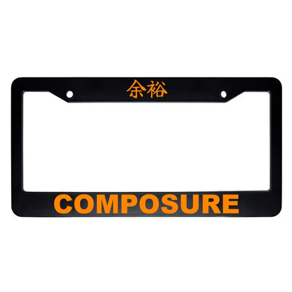 Composure ABS Black Plastic Kanji Japanese License Plate Frame - Orange Text