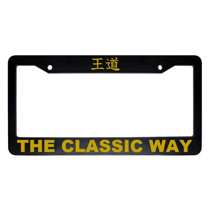 The Classic Way ABS Black Plastic Kanji Japanese License Plate Frame - Gold Text